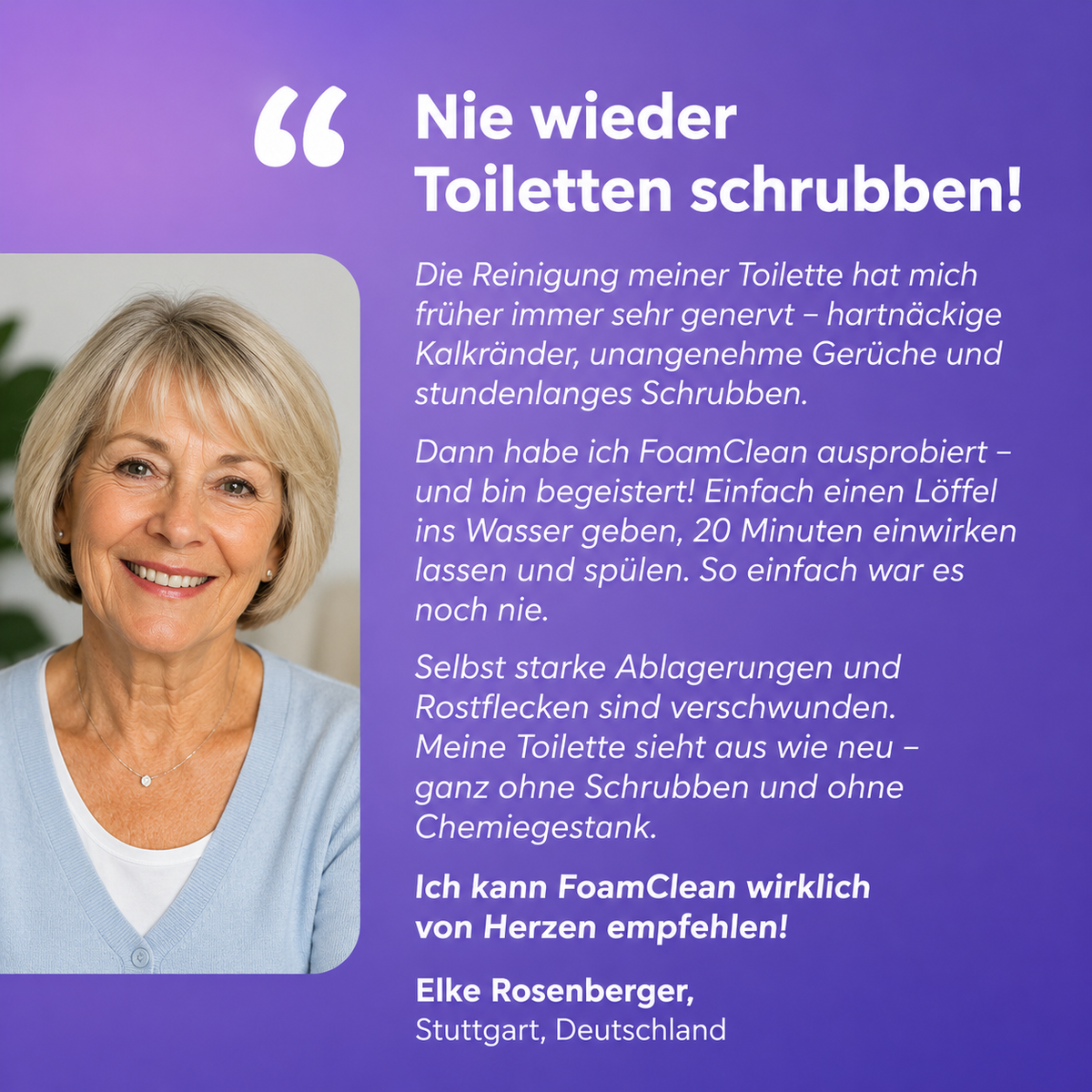 Insta-Action FoamClean Schaum für eine mühelos strahlend saubere Toilette