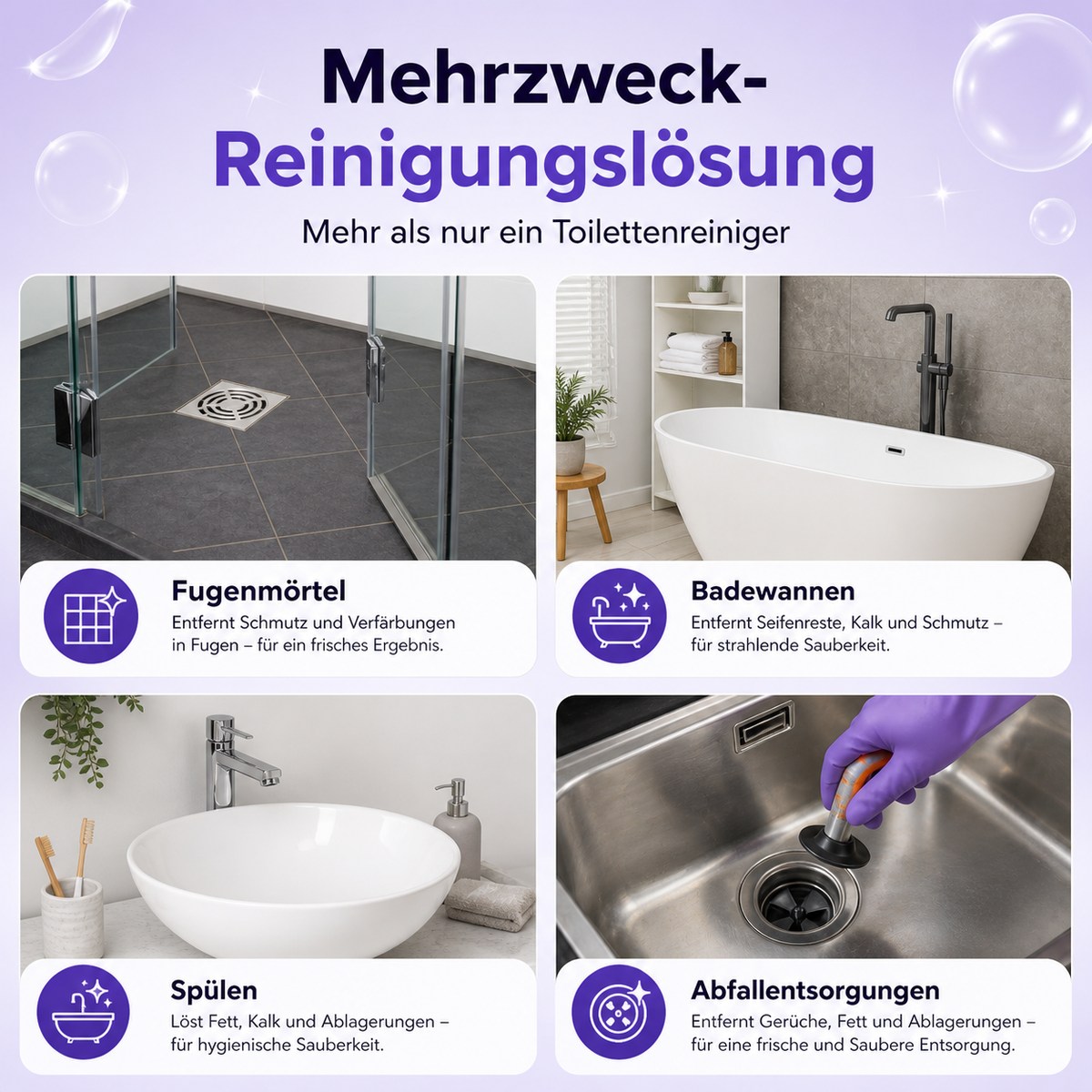 Insta-Action FoamClean Schaum für eine mühelos strahlend saubere Toilette