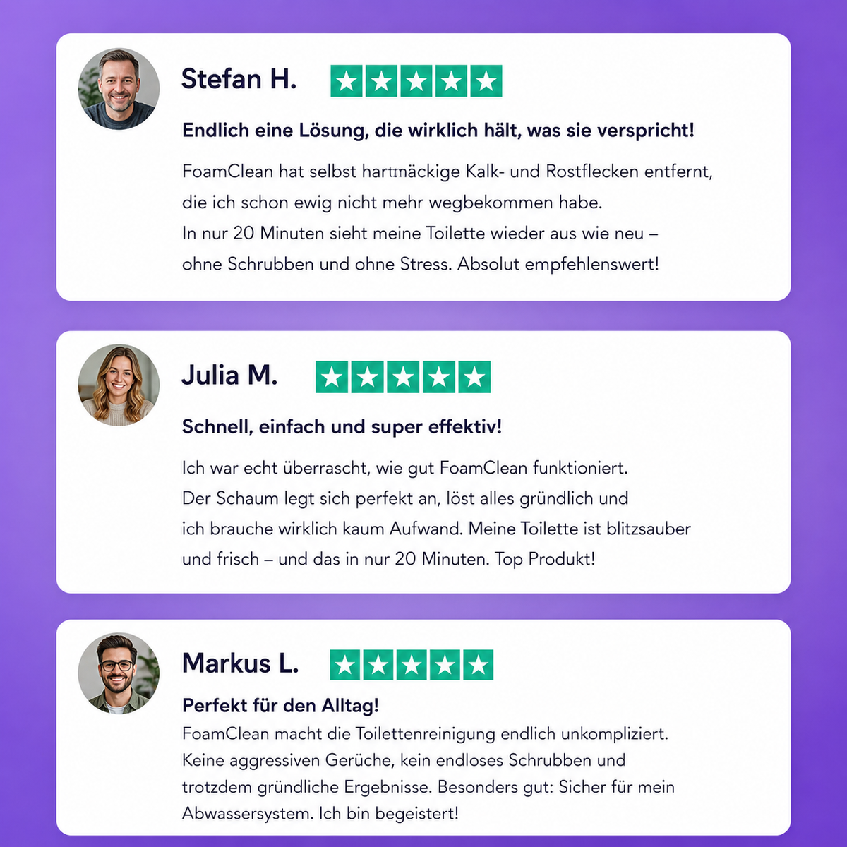 Insta-Action FoamClean Schaum für eine mühelos strahlend saubere Toilette