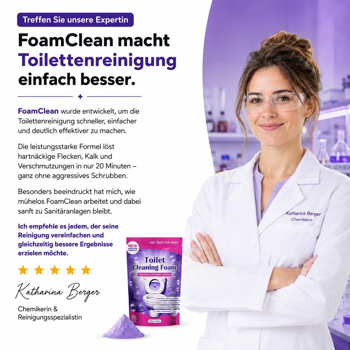 Insta-Action FoamClean Schaum für eine mühelos strahlend saubere Toilette